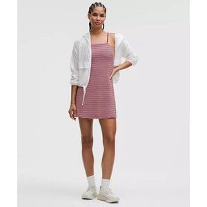 Lululemon Align Apron Dress Jacquard Stripe Pink Frosting Rock Melon Size 14